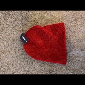 Red knit beanie